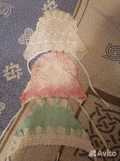 Чепчики кружевные для новорождённого