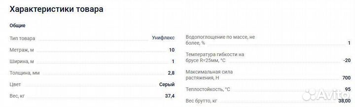 Гидроизоляция Унифлекс эпп полиэфир 10м2/рул