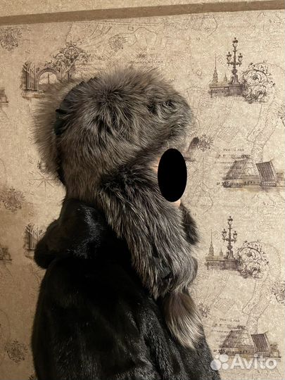 Шапка чернобурая лиса (чернобурка)