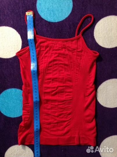 Красная майка-купальник для девочки 110 см
