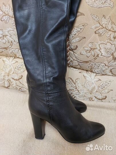 Сапоги демисезонные женские 38,цвет черный