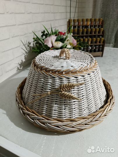 Хлебница из бумажной лозы