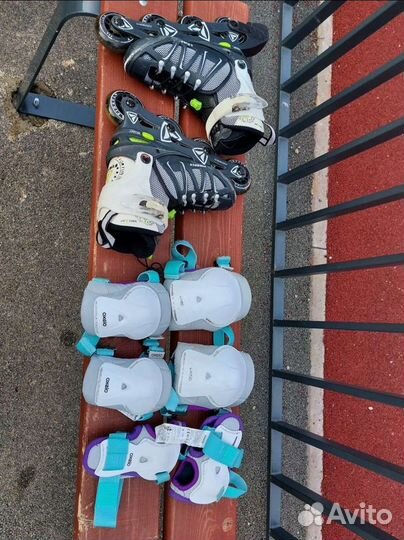 Ролики раздвижные 29-32 р + защита oxelo