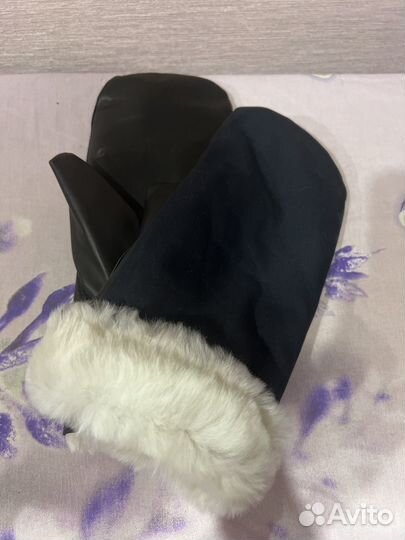 Рукавицы меховые с кожаным наладонником