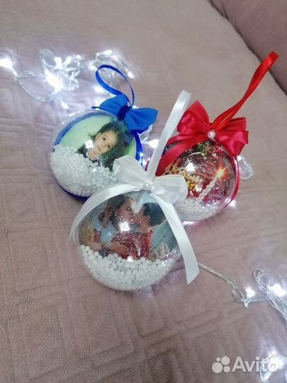 Шар с фото, новогодний шар