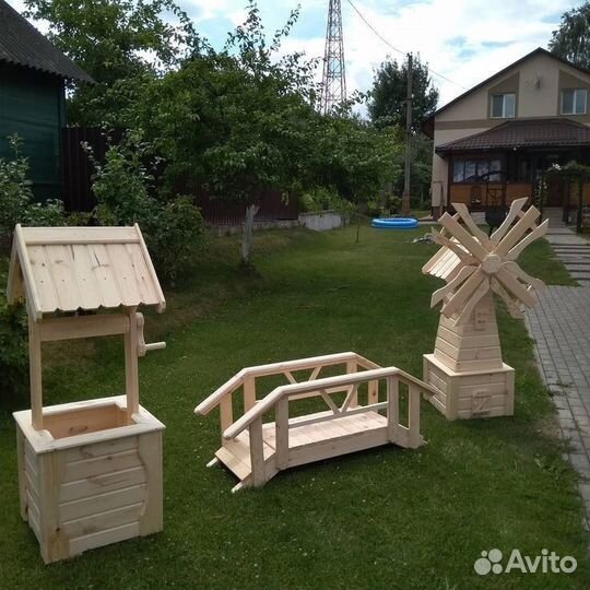 Фигуры садовые из дерева