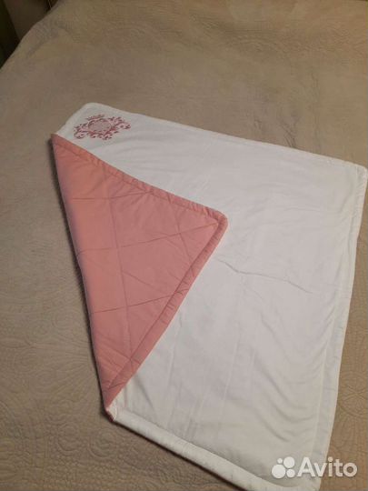 Конверт-одеяло розовое летнее на выписку девочки