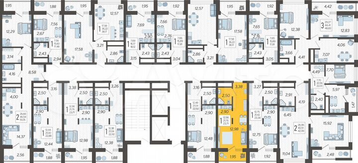Квартира-студия, 23,7 м², 10/19 эт.