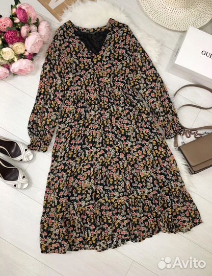 Чудесное плптье миди из вискозы S, рост 167