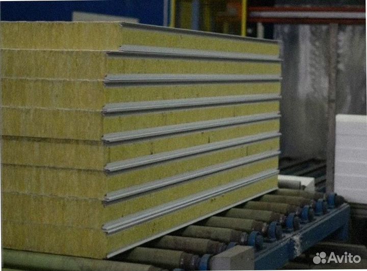 Сэндвич панели стеновые с минер. ватой от 200 м2