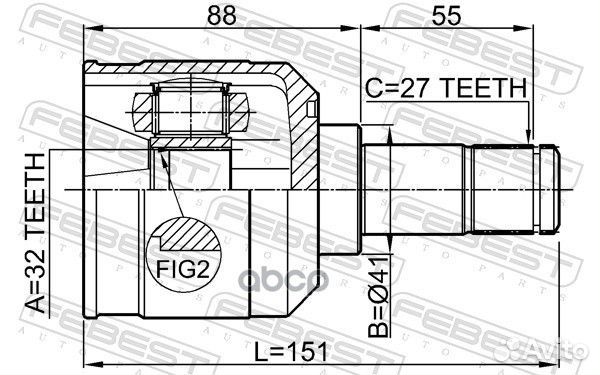 Шрус 0411-DJ24 0411-DJ24 Febest