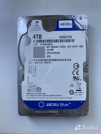 Жесткий диск 4 тб HDD 4Tb, Jeimu. ST4000LM016