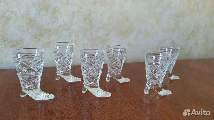 Набор из 6 стопок в виде сапожка