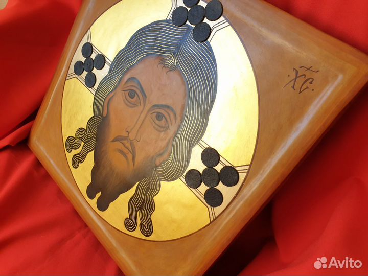 Икона Спас Нерукотворный Лик Спасителя 395х395х30