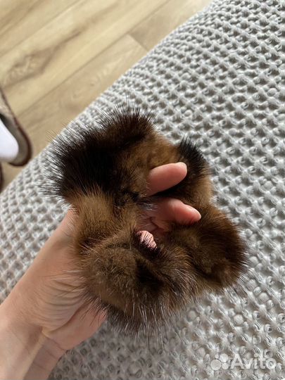 Резинка для волос норковая