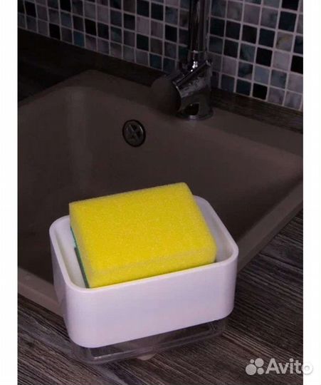 Дозатор для моющего средства с губкой новый