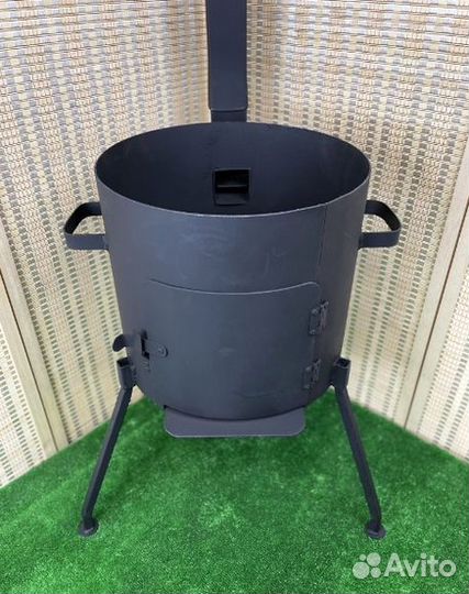 Казан чугунный 8 литров+очаг+шумовка+половник