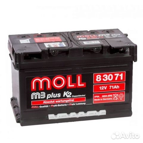 Аккумулятор Moll M3 Plus 12V-71Ah R 71 а/ч