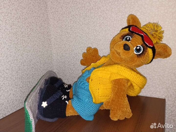 Плюшевый мишка сноубордист