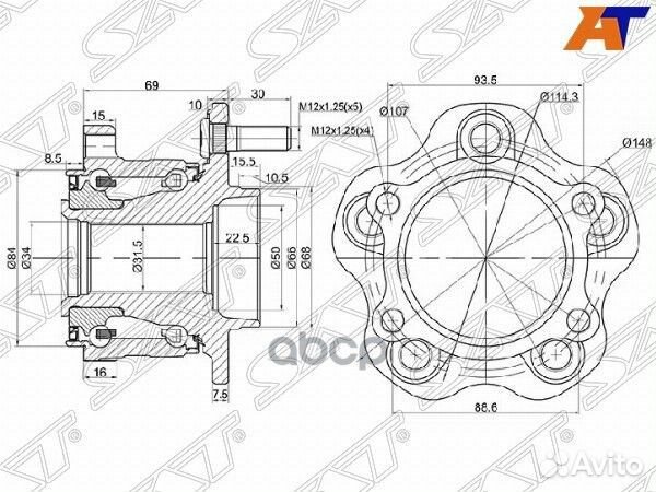 Ступичный узел задн. nissan skyline