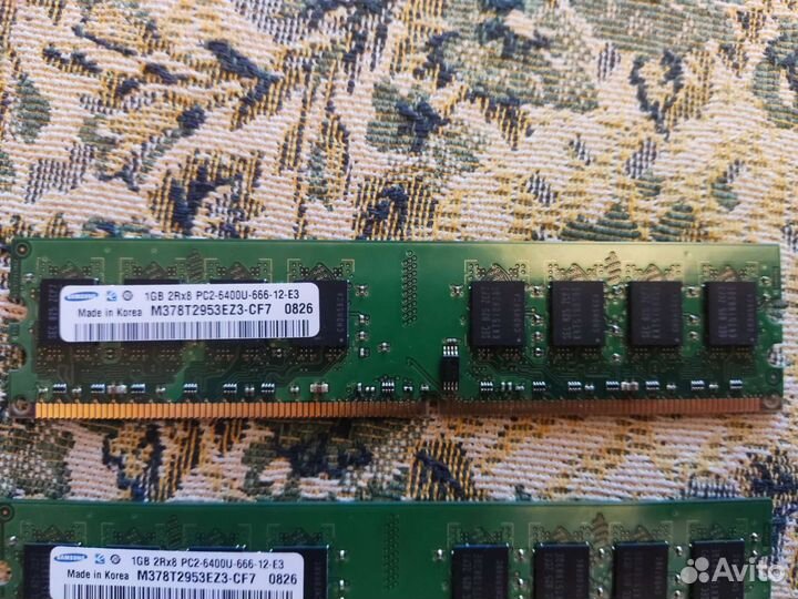 Оперативная память ddr2 2gb для пк, 1gb x 2 шт