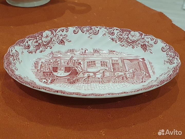 Блюдо малое, винтаж (Johnson Bros, Coaching Scenes