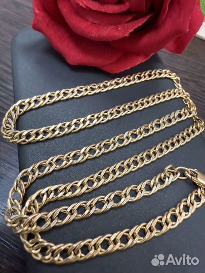 Цепь из желтого золота 585 пробы Ромб 50 см