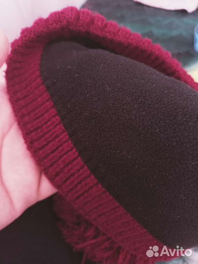 Зимняя шапка с шарфом