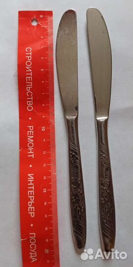 Ножи столовые мельхиор ссср. Новый набор. 6 штук