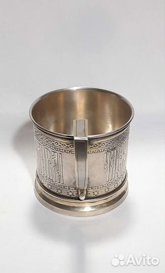 Подстаканник 1885 года с Пословицей Серебро84