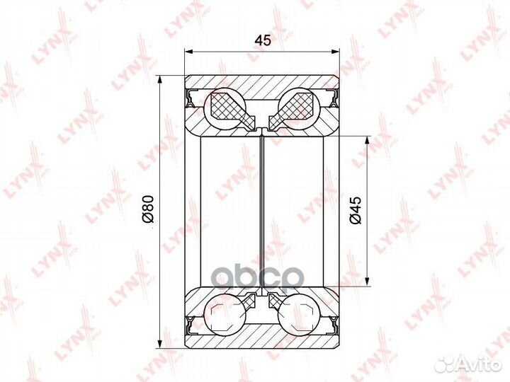 Подшипник ступицы передний (45x45x80) подходит