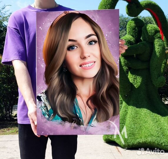 Портрет по фото на холсте. Печать фото на холсте