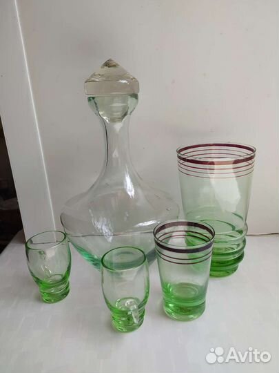 Графин СССР + стаканы и рюмочки