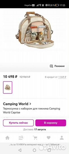 Сумка холодильник для пикника