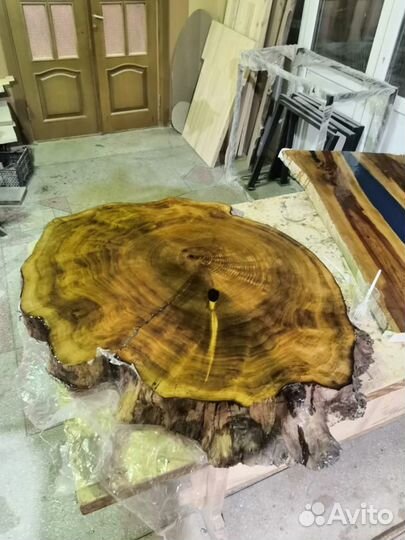 Изготовление столов из слэбов дерева