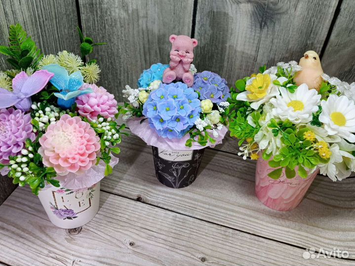 Букетики из мыла