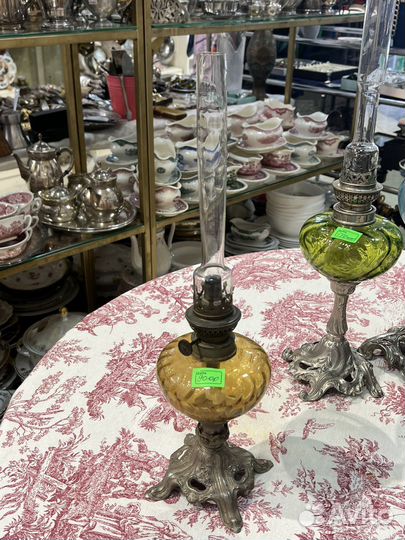 Керосиновая лампа, винтаж антиквариат. Европа