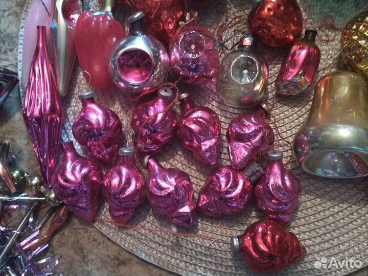 Стеклянные елочные игрушки СССР и елка СССР