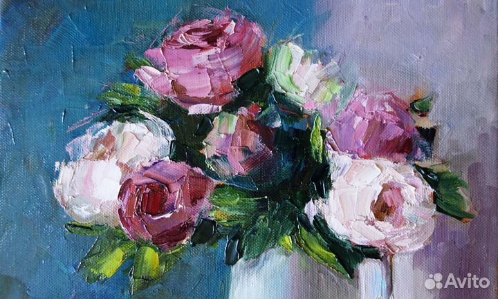 Картина маслом с цветами 