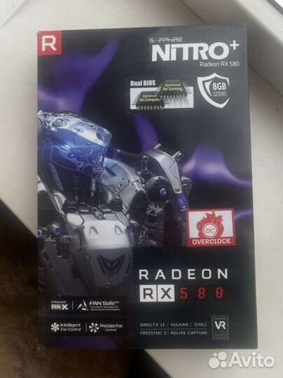 Видеокарта rx580 8gb sapphire nitro +