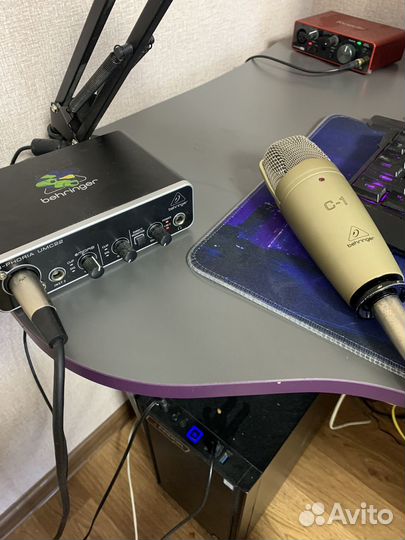 Студийный микрофон c1 behringer + звуковая umc22