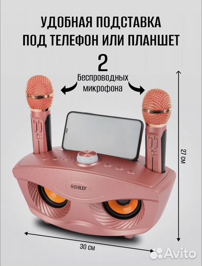 Караоке система с двумя беспроводными микрофонами