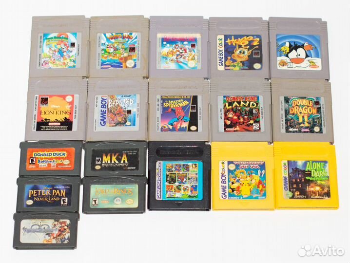 Game Boy Advance SP + 18 картриджей