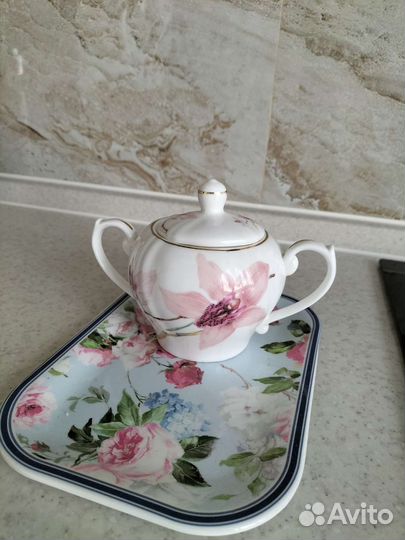 Сахарница керамика поднос подставка