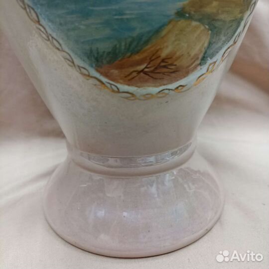 Ваза СССР 36см ручная роспись пейзаж (сзр)