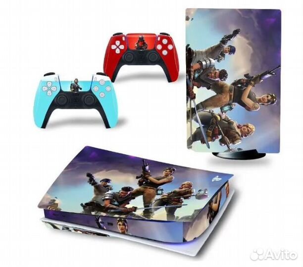 Виниловые наклейки на приставку ps5 с диском