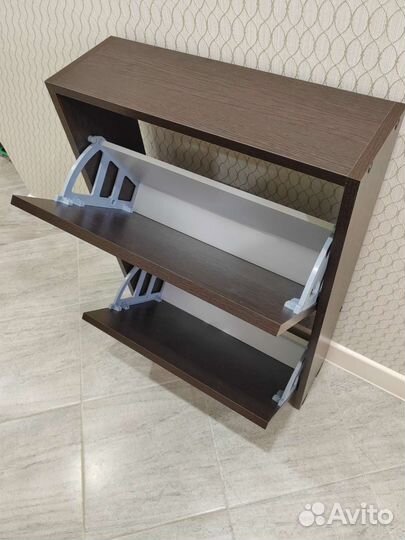 Обувница в прихожую белая, венге и бетон новая