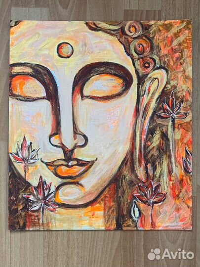 Картина акрилом Будда