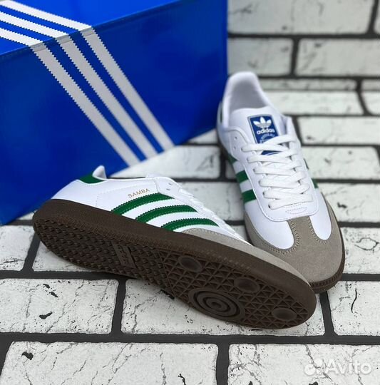 Кроссовки Adidas Samba White Green (36-45)