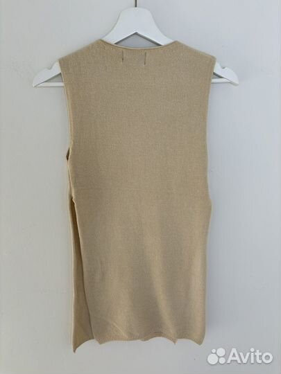 Топ удлиненный с разрезами по бокам veresa S бежев